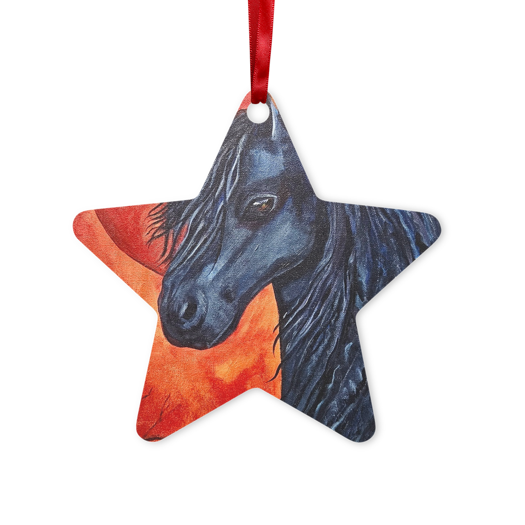 Black Horse Metal Hanging Ornament