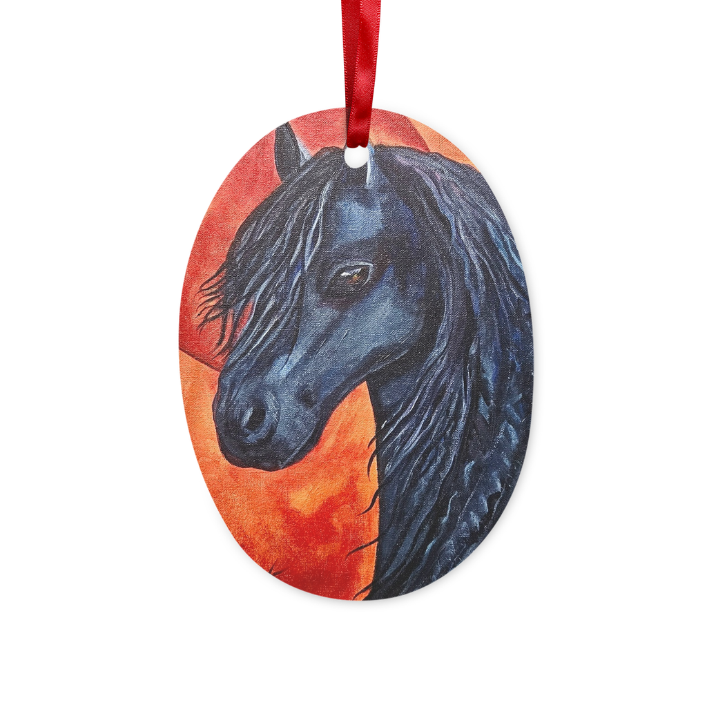 Black Horse Ceramic Hanging Ornament