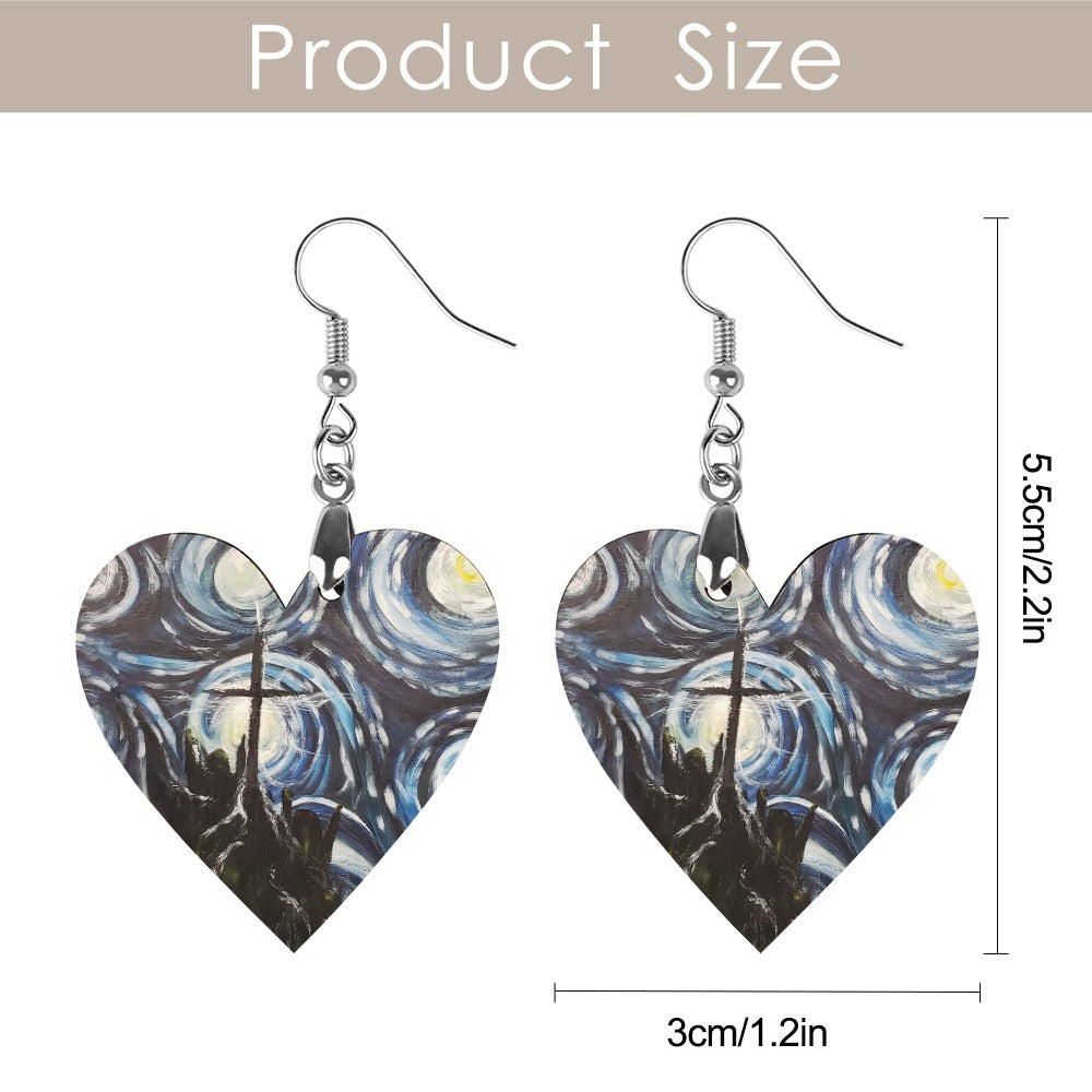 Wooden earrings pendant Print your picture