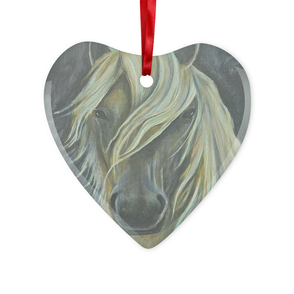 Pale Horse Glass Hanging Ornament