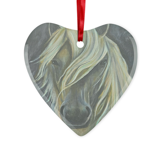 Pale Horse Glass Hanging Ornament