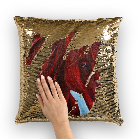 War Horse Sequin Cushion Cover