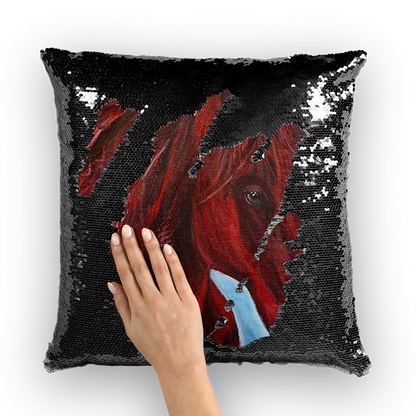 War Horse Sequin Cushion Cover