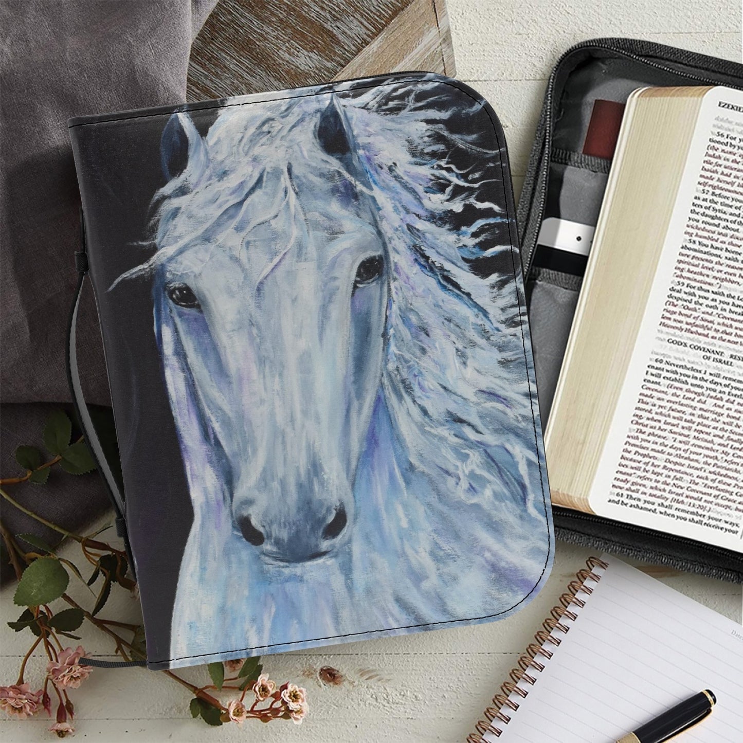 White Horse. Bible Cover