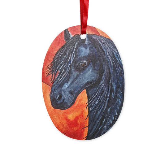 Black Horse Ceramic Hanging Ornament