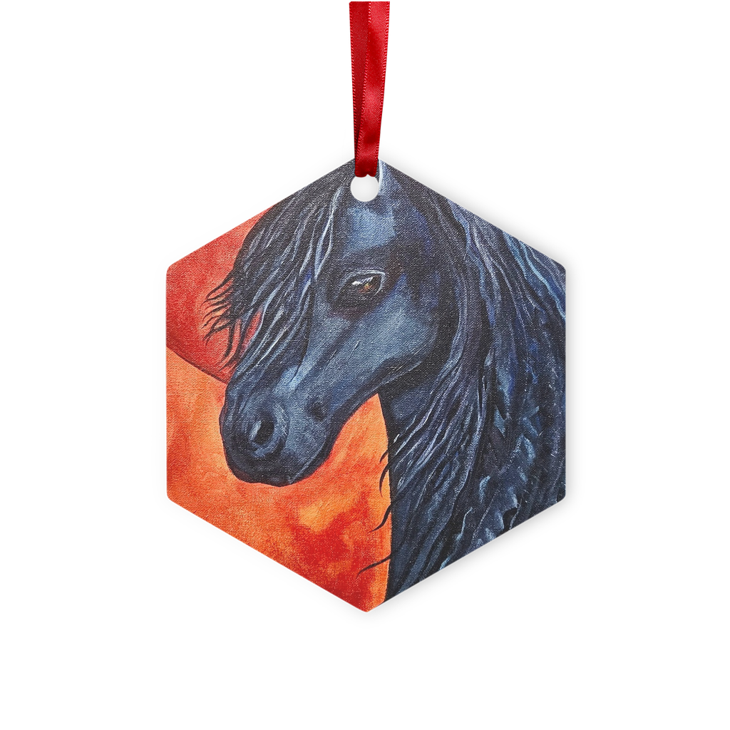 Black Horse Metal Hanging Ornament
