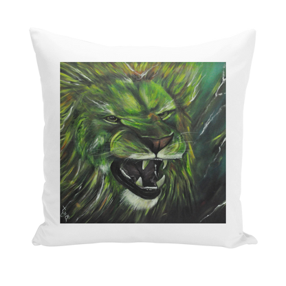 GREEN LION Throw Pillows