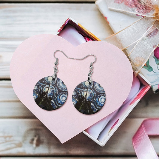 Wooden earrings pendant Print your picture