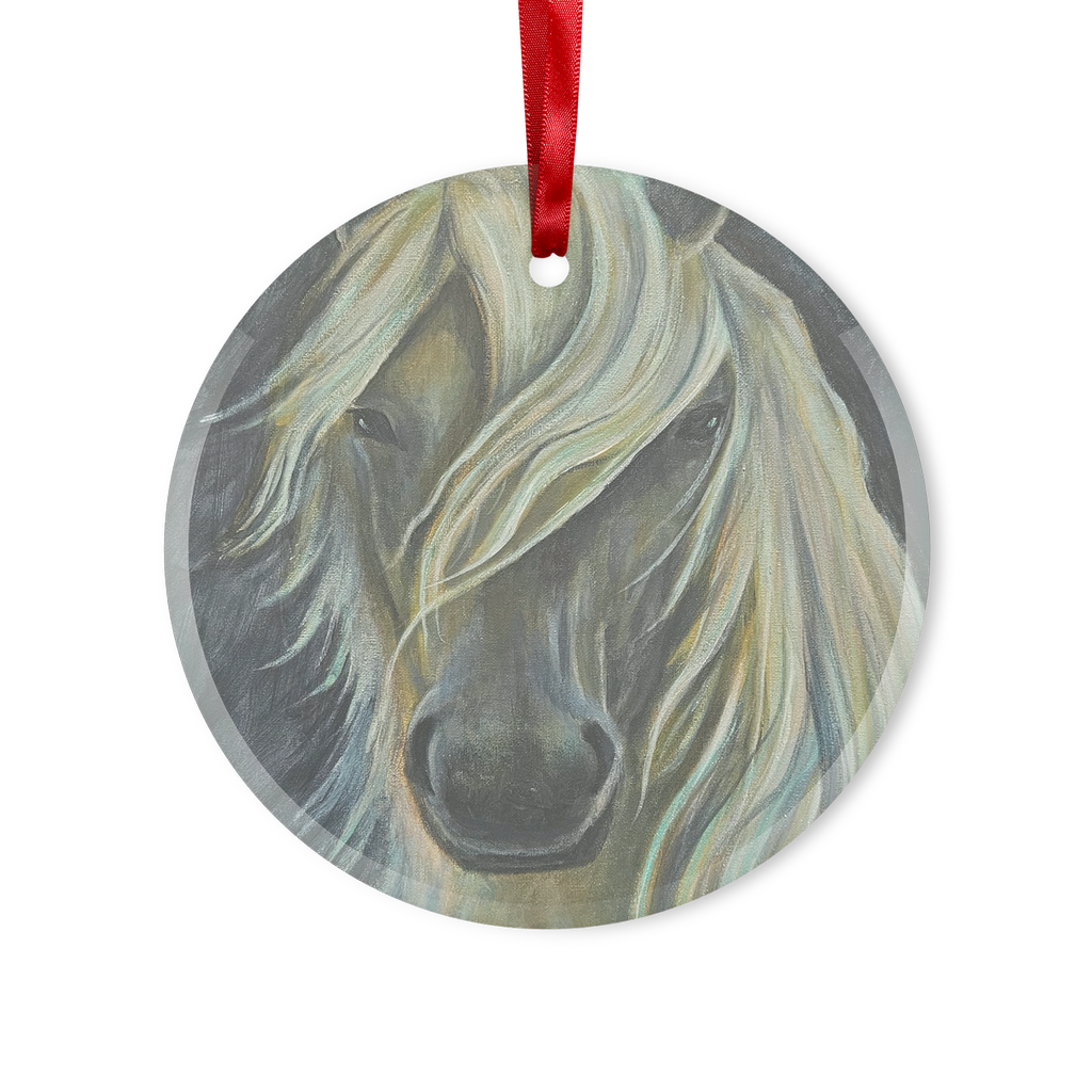 Pale Horse Glass Hanging Ornament