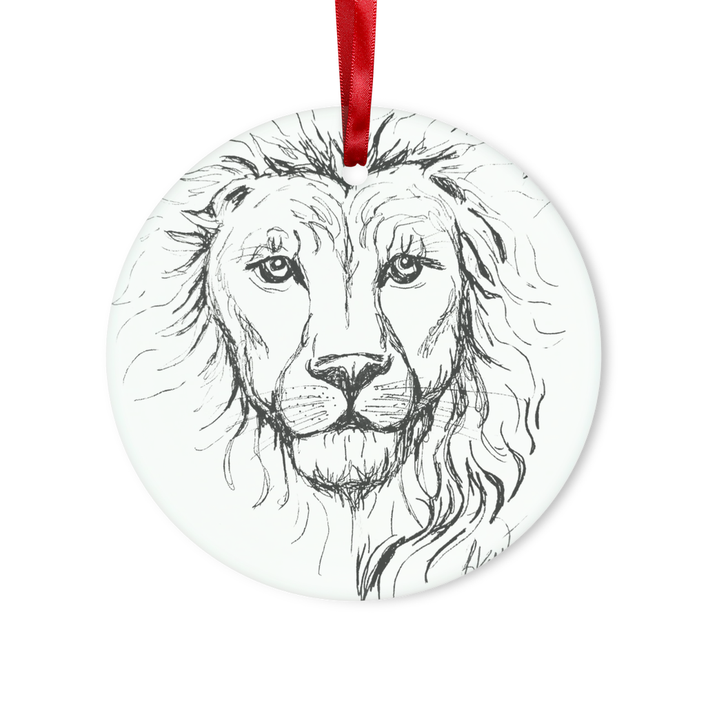 LION Glass Hanging Ornament