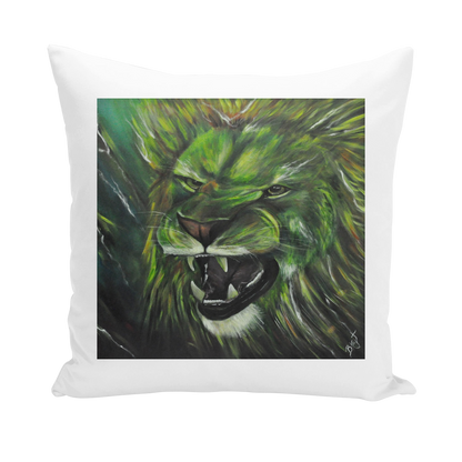 GREEN LION Throw Pillows