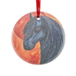 Black Horse Glass Hanging Ornament